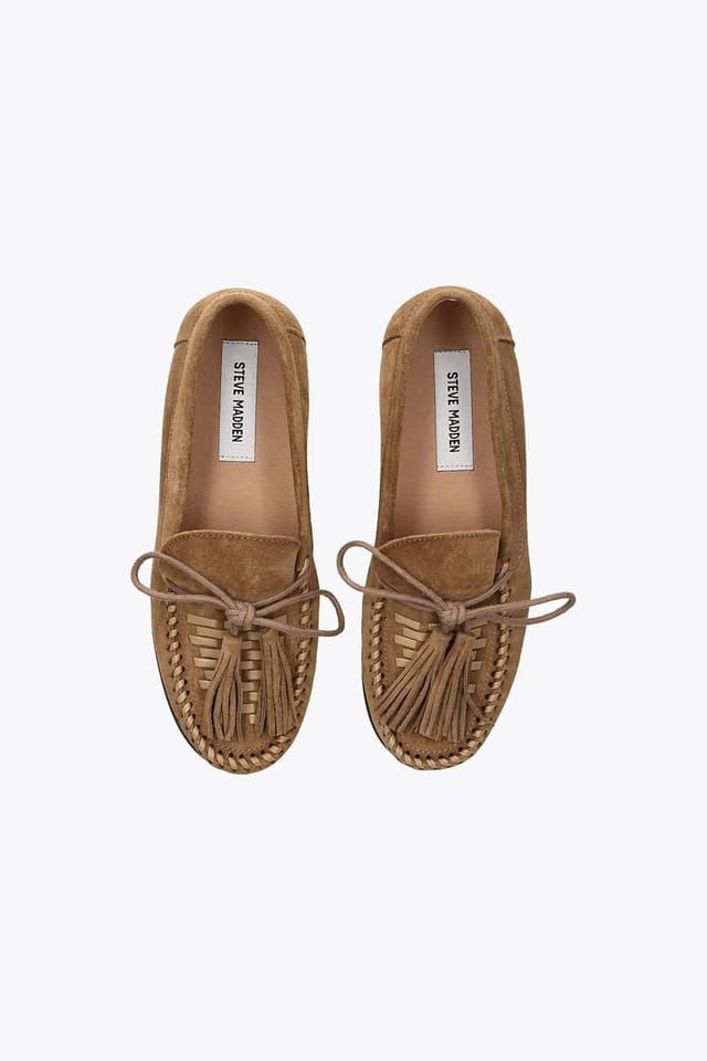 Steve Madden STEVE MADDEN Women's 'Yaira Taupe Suede' Suede Flats - 2