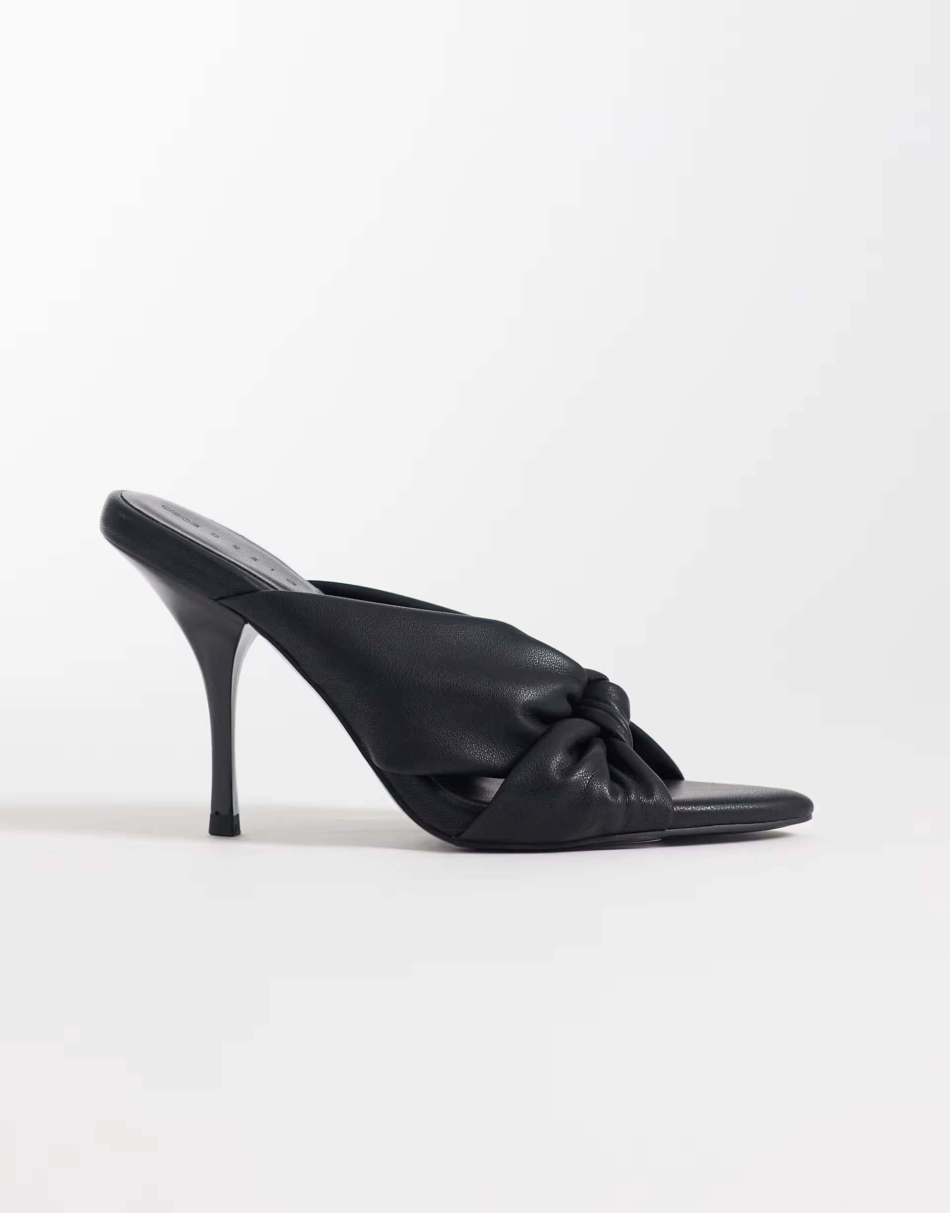 ASOS ASOS DESIGN Black Knotted High Heeled Mules