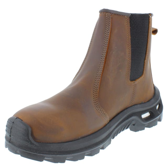 U-Power U-Power Men's Cambrian S3S ESD Leather Safety Chelsea Dealer Boots in Brown - 3