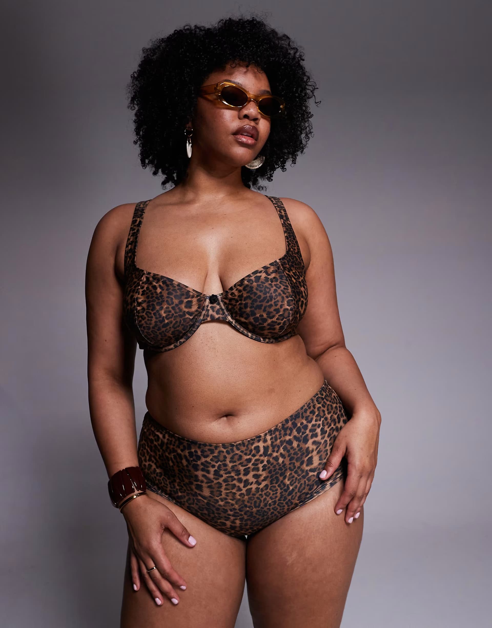 ASOS ASOS DESIGN Curve Kitty bikini in leopard