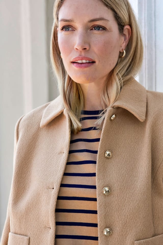 Pure Collection Pure Collection Women's Wool Blend Collar Jacket in Camel - 3