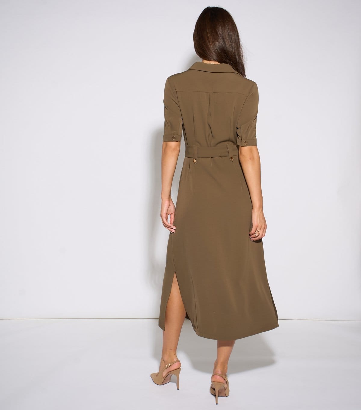 Gini London Women's Green Utility Shirt Dress Gini London New Look - 4