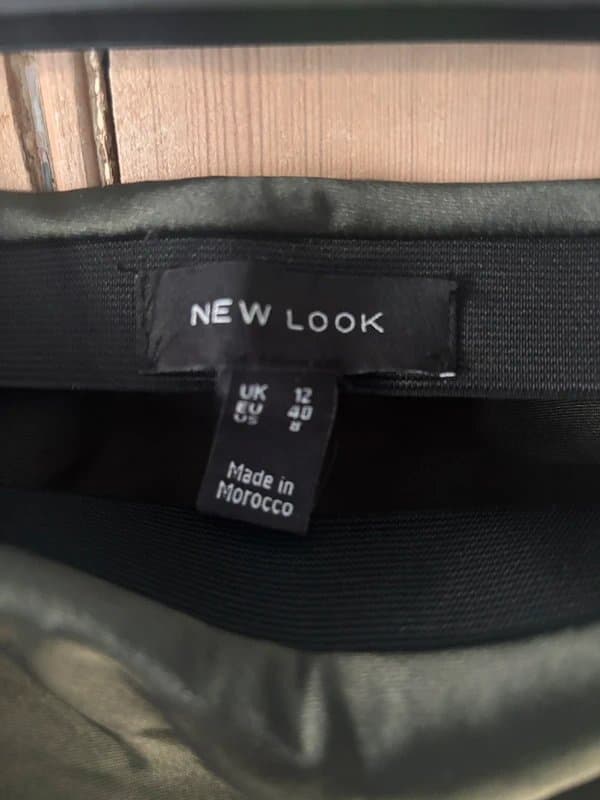 New Look New Look Green Silk Midi Skirt