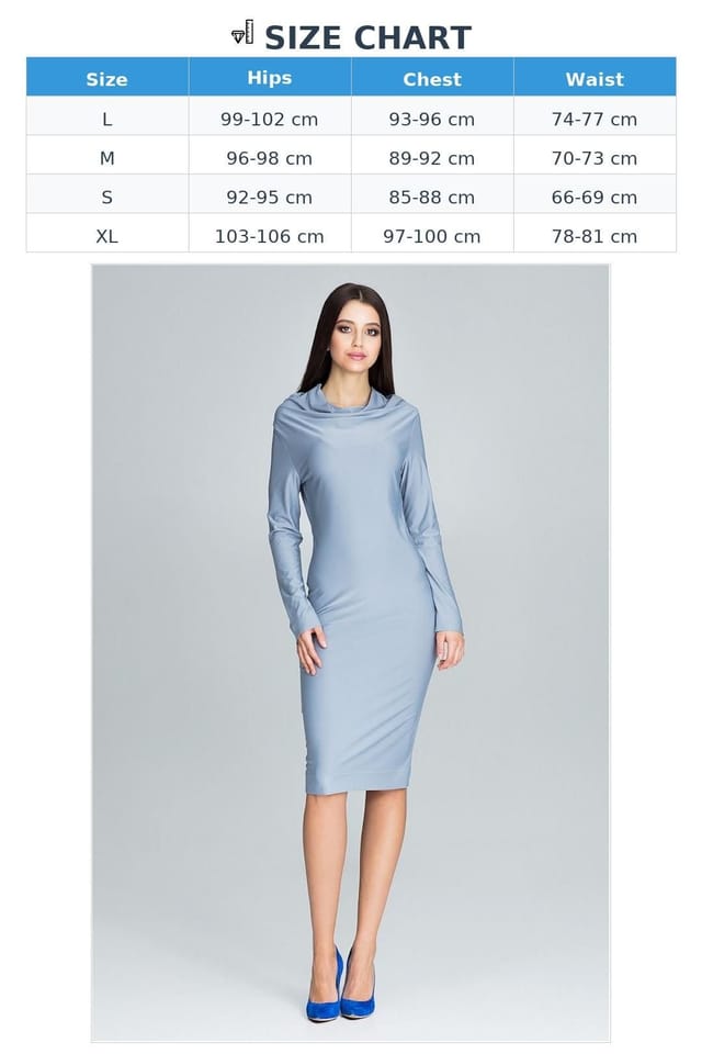 Love Lace Love Lace Women's Fitted Lightweight Long Sleeve Day Dress in Grey - 3