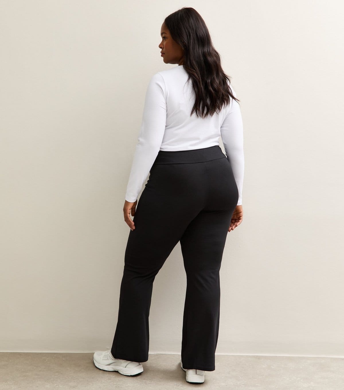 New Look Women's Plus Size Black Kick Flare Leggings Curves New Look - 4