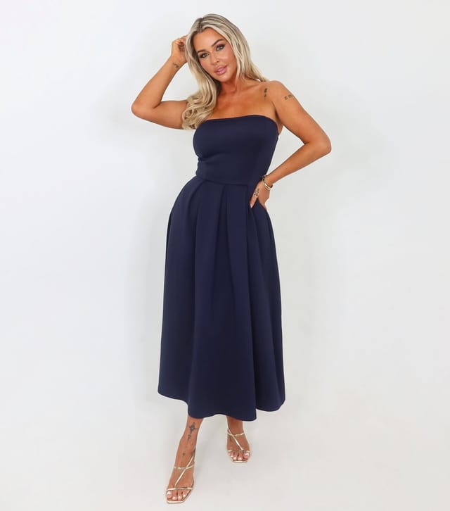 AX Paris Women's Navy Strapless Midi Dress AX Paris New Look - 2