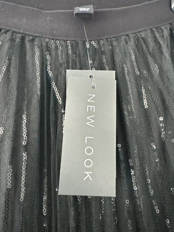 New Look New Look Black Sequin Tulle Midi Skirt