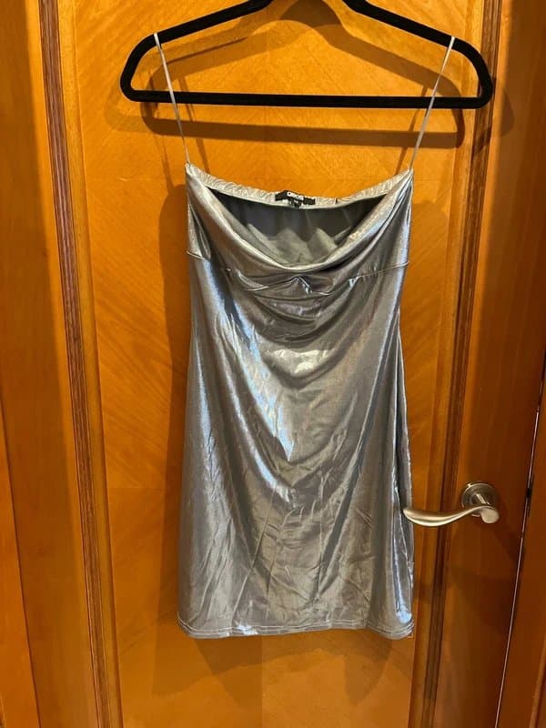 ASOS ASOS Silver Strapless Party Dress