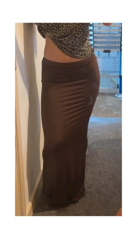Bershka Bershka Brown maxi silk long skirt size xs - 1