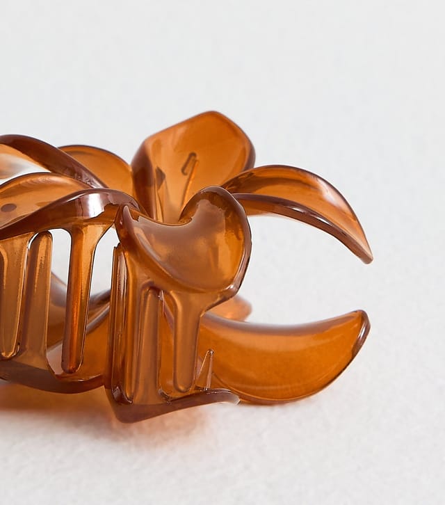 New Look Burnt Orange Flower Hair Claw Clip New Look - 3