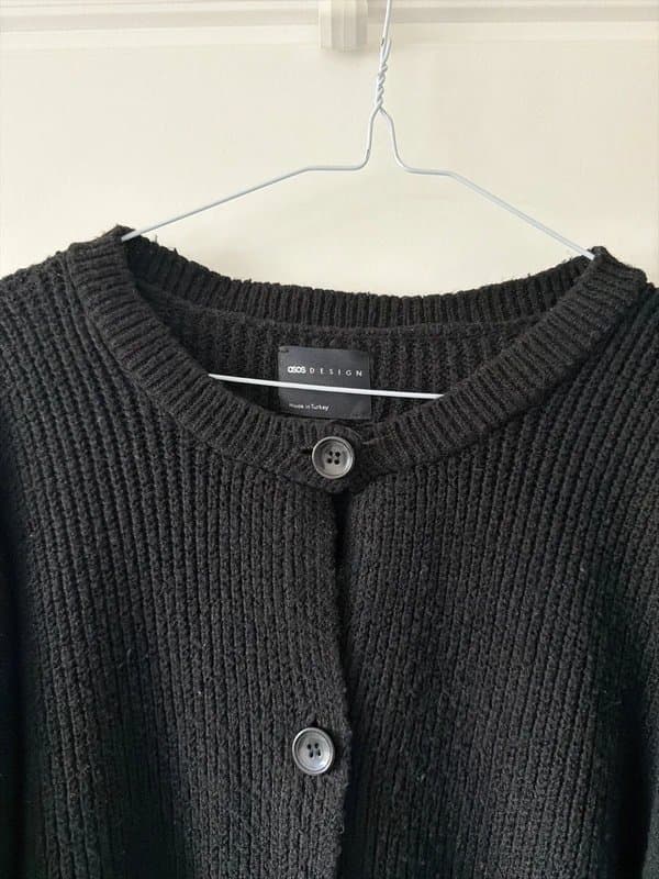 ASOS ASOS black knitted round neck cardigan UK 12-14