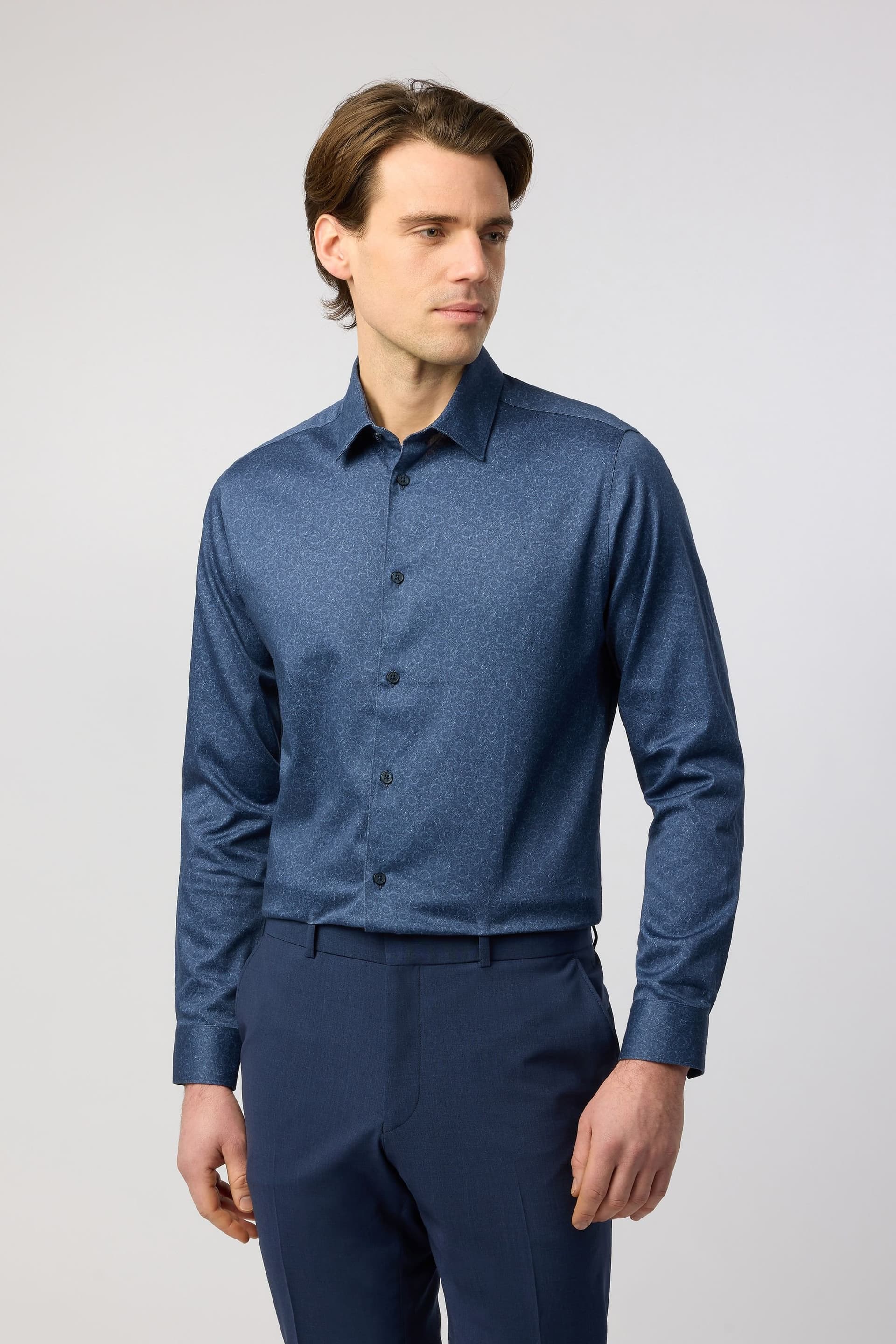 Ted Baker Ted Baker Men's Floral Stencil Shirt in Navy