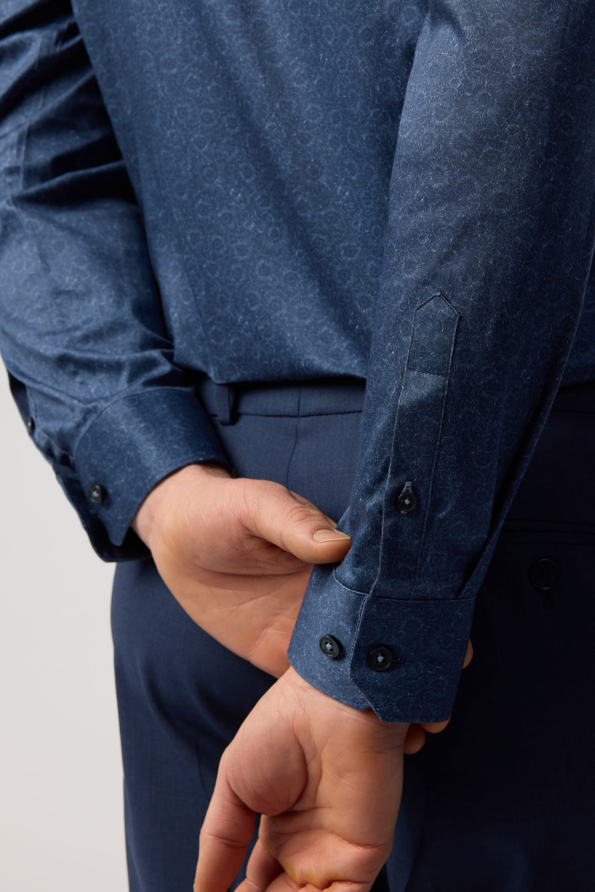 Ted Baker Ted Baker Men's Floral Stencil Shirt in Navy - 4