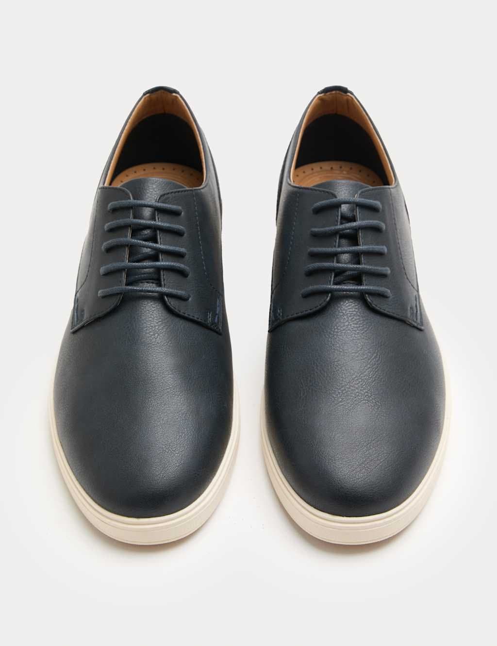 Marks & Spencer M&S Navy Faux Leather Derby Shoes