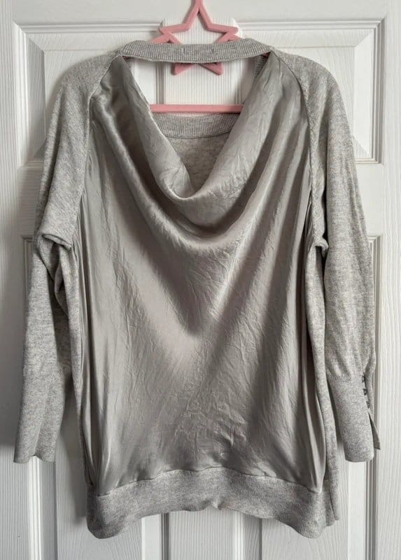 Mint Velvet Dove Grey Cashmere Mix Jumper Top - L