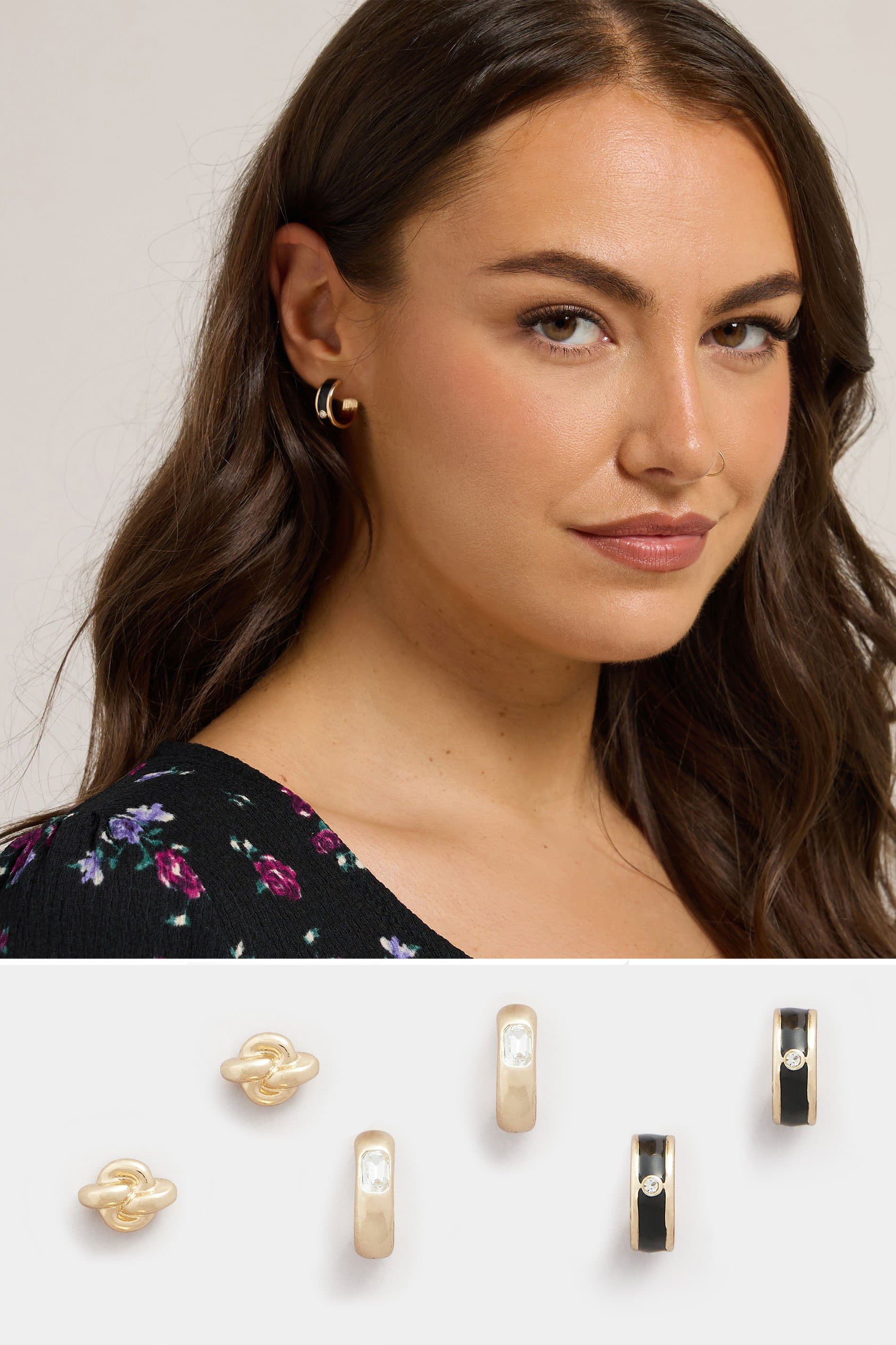 Yours 3 Pack Gold Tone Mixed Stud & Hoop Earring Set