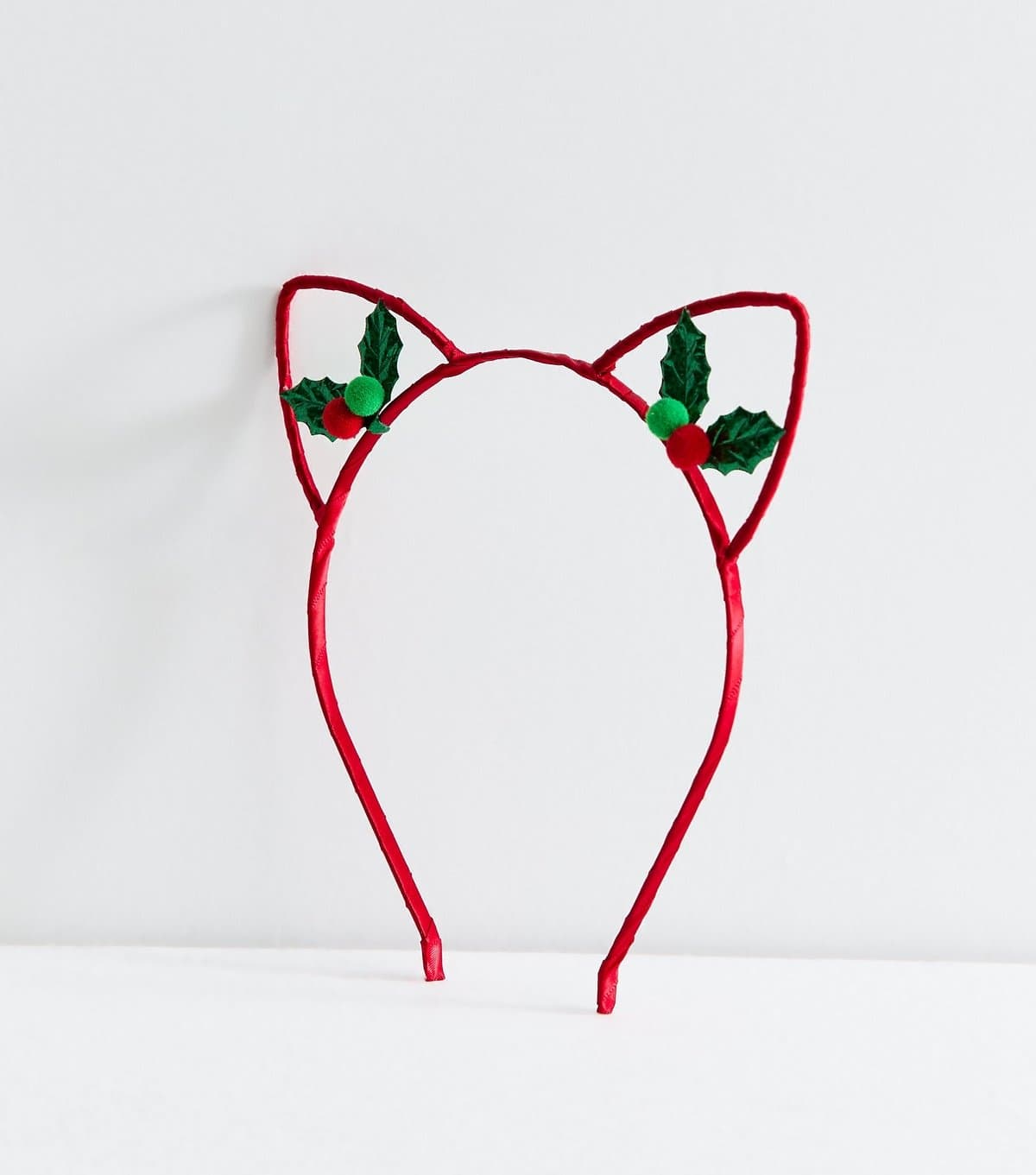 New Look Bright Red Christmas Holly Cat Ear Headband New Look
