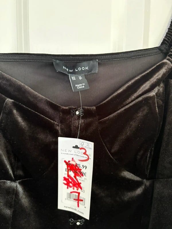 New Look Black Velvet Crop Top