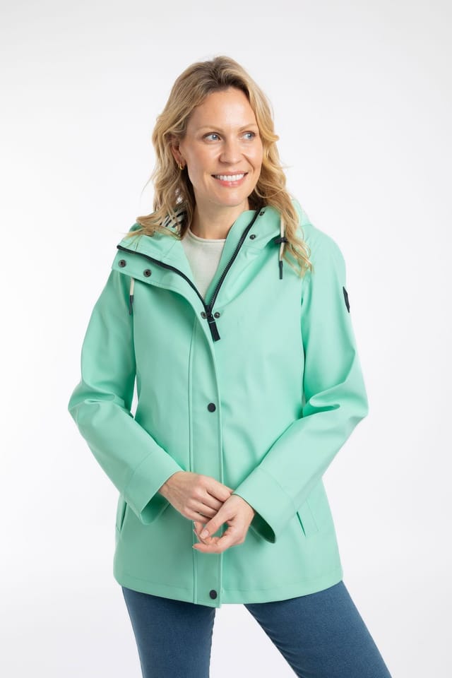Weird Fish Weird Fish Women's Faros Waterproof Rain Jacket in Light Green - 3