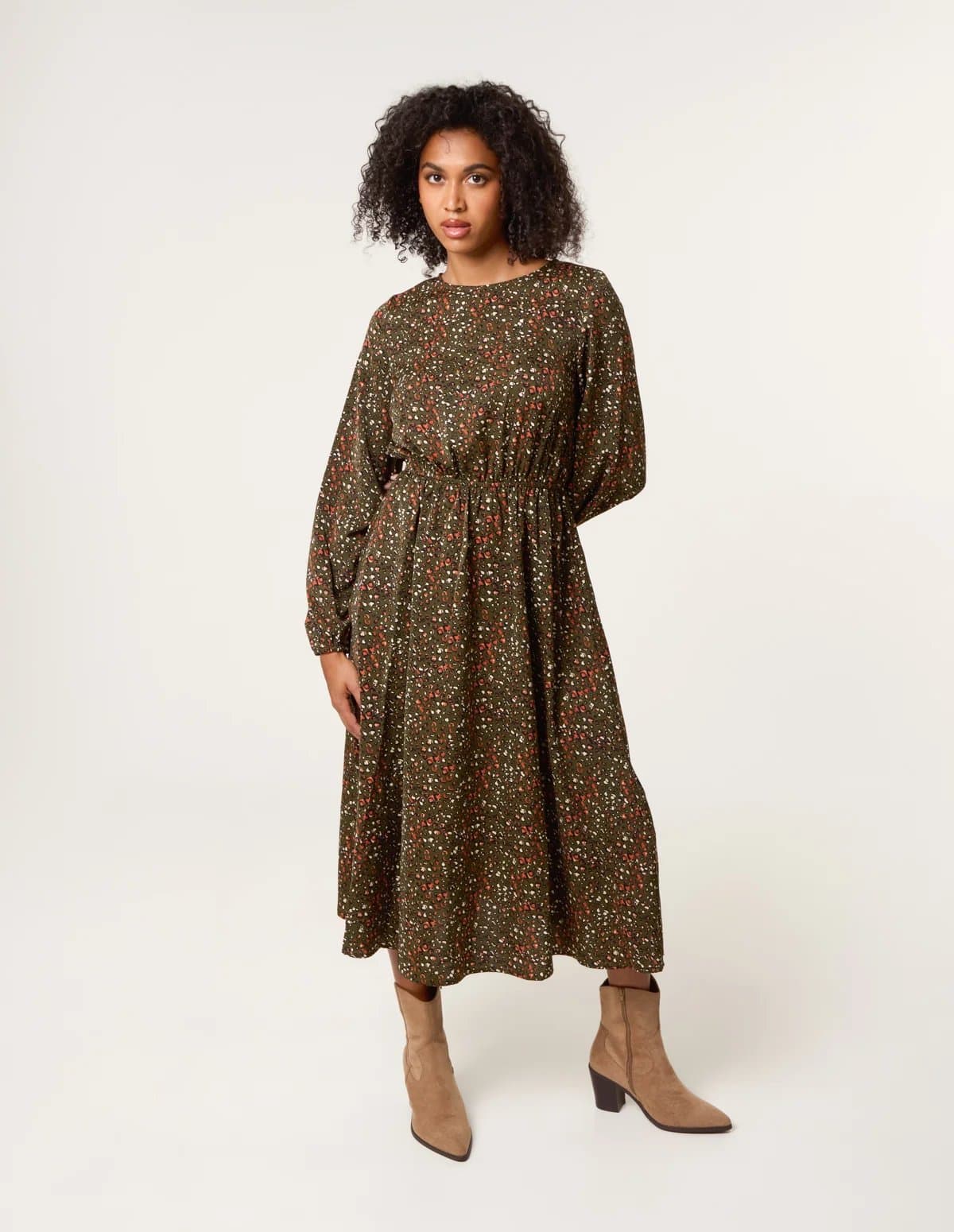 Blue Vanilla Animal Print Midi Dress