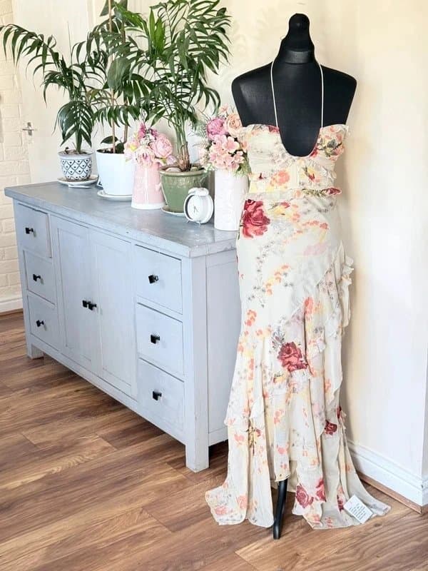 ASOS Design Asos Design halter ruffle maxi dress