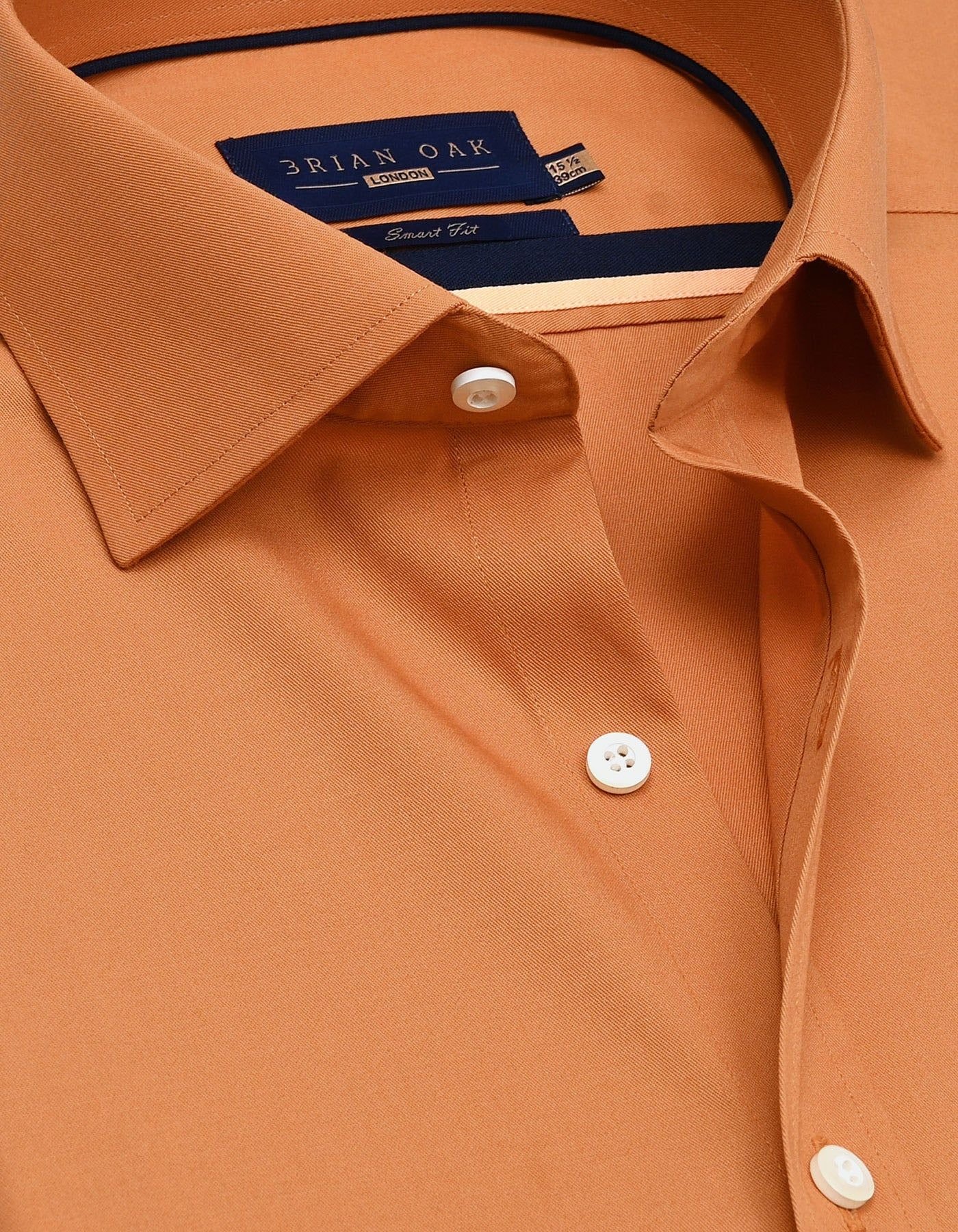 Brian Oak London Brian Oak London Men's Easy Iron Rust Formal Shirt in Orange - 1