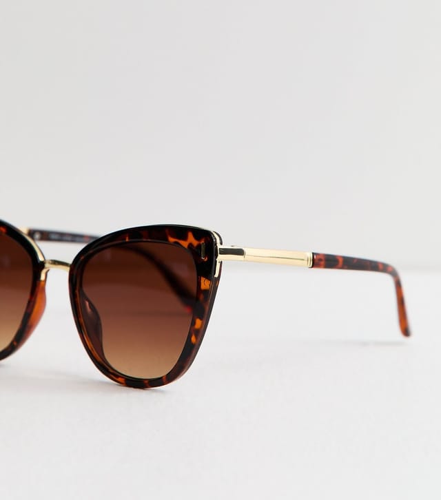New Look Brown Tortoiseshell Effect Cateye Sunglasses New Look - 3