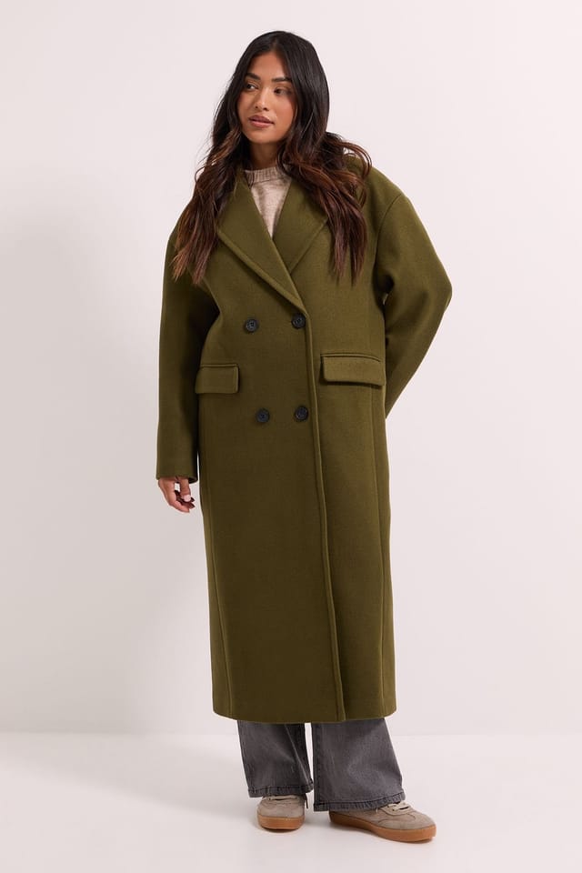 Dorothy Perkins Dorothy Perkins Women's Petite Relaxed Buttoned Midi Coat in Khaki - 3