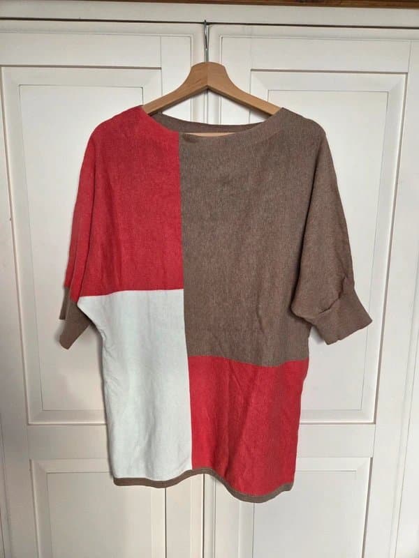 Marble Marble Jumper Size 14 Pink White Batwing Knit