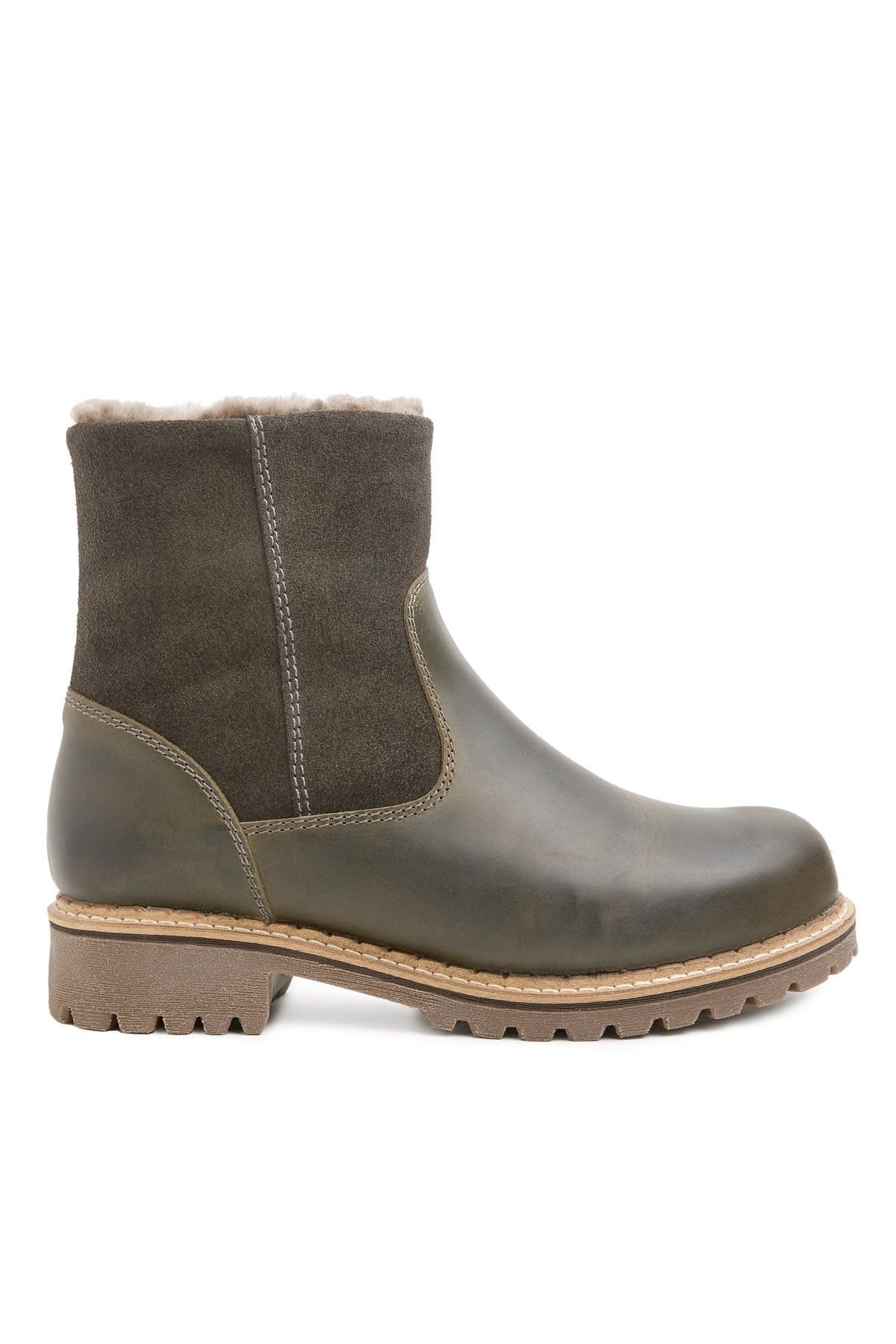 Celtic & Co Celtic & Co Women's Sheep Lined Ankle Boot in Dark Olive - 1