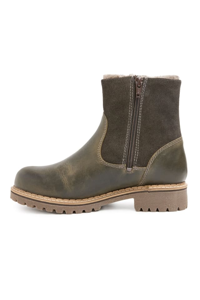 Celtic & Co Celtic & Co Women's Sheep Lined Ankle Boot in Dark Olive - 3