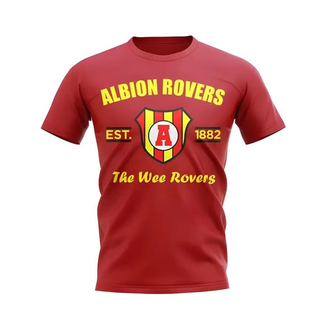 Albion Rovers Albion Rovers Men's Personalised Established Football T-Shirt in Red - 2