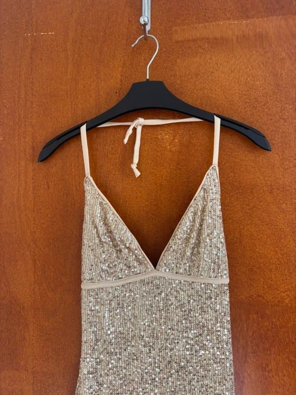 ASOS Gold sequin maxi dress