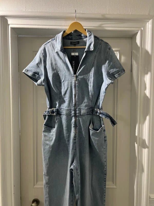 Sosandar Sosandar Denim Wide Leg Jumpsuit