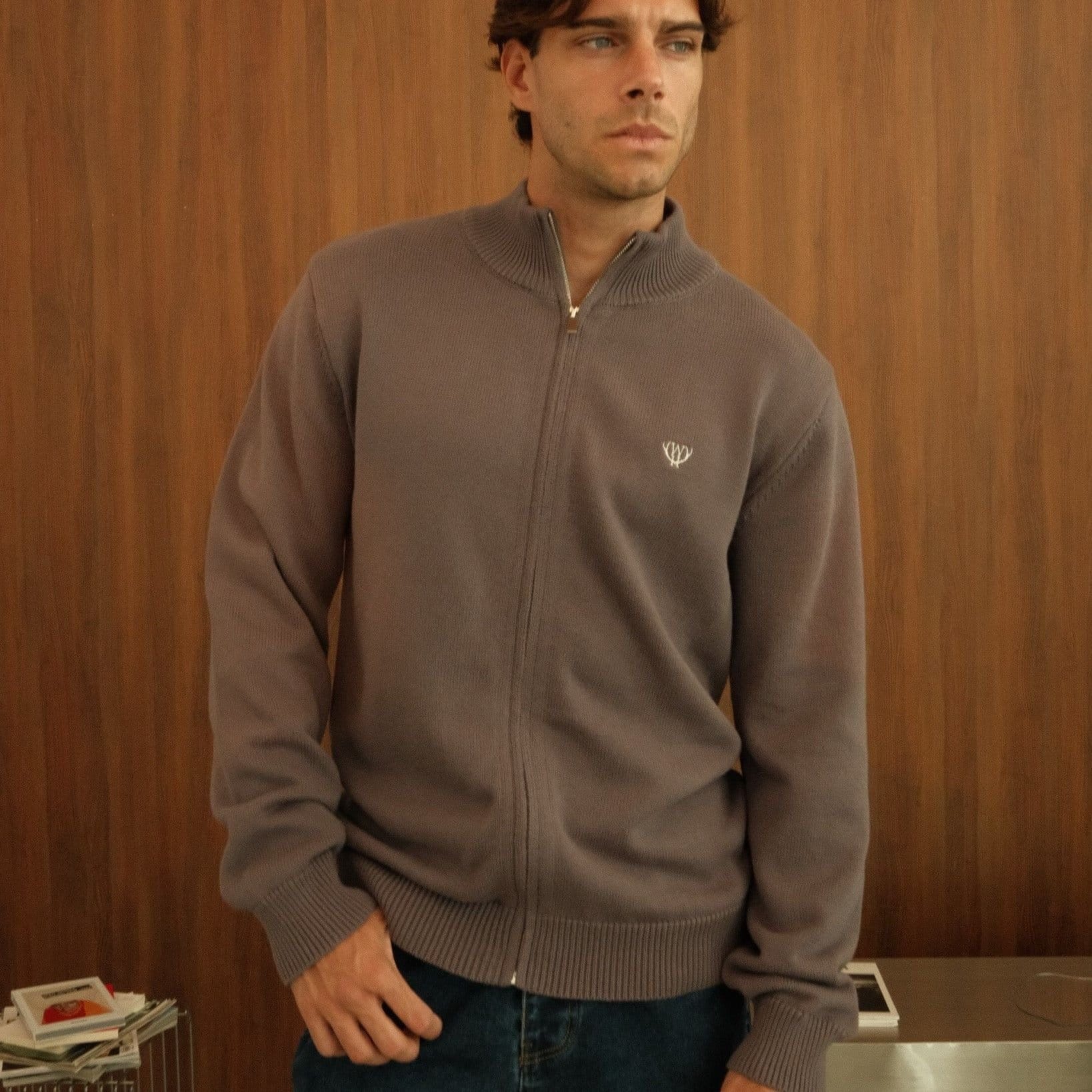 Walker & Hunt Walker & Hunt Men's Ashbury Full Zip in Grey - 4