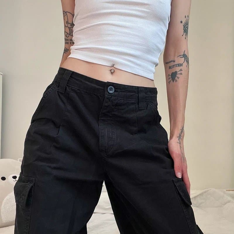 ASOS ASOS Design Black Cargo Pants 10