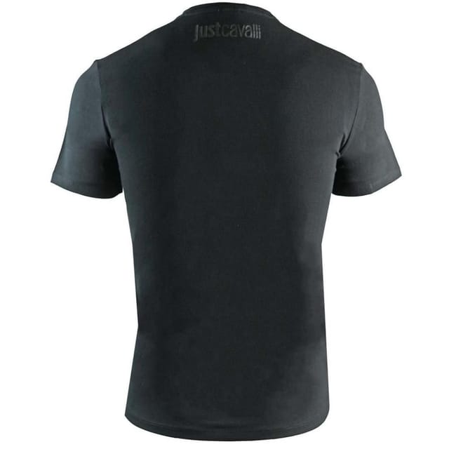 Just Cavalli Just Cavalli Men's Snake Wrapped Logo Black T-Shirt - 2