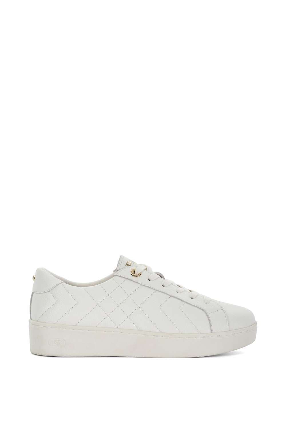 Dune London Dune London Women's Wide Fit 'Egent' Leather Trainers in White
