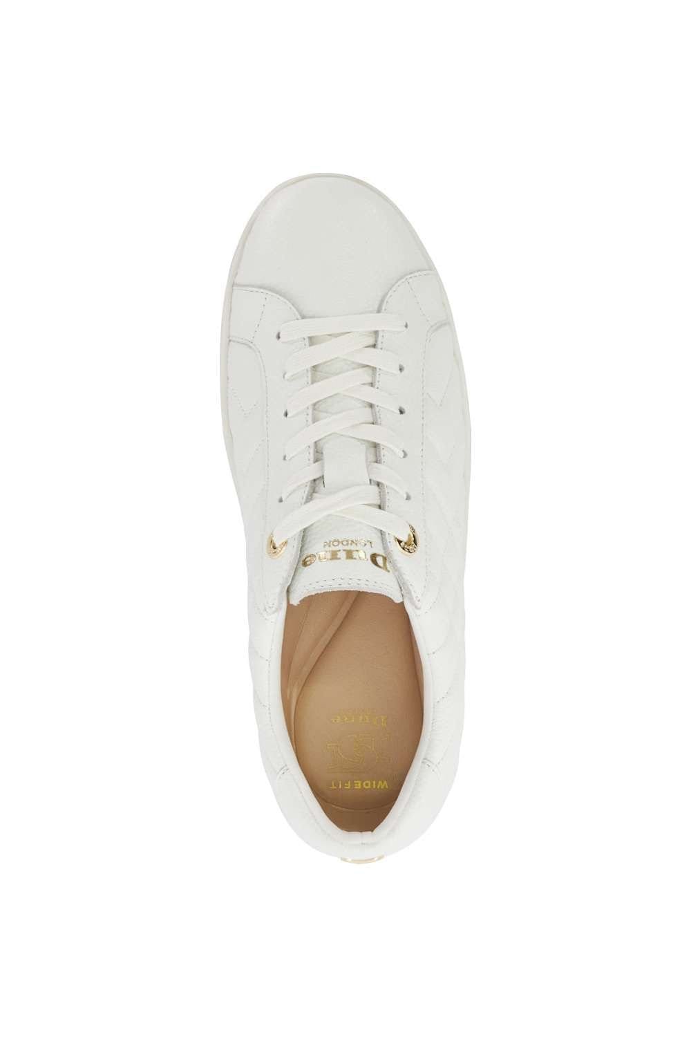 Dune London Dune London Women's Wide Fit 'Egent' Leather Trainers in White - 4