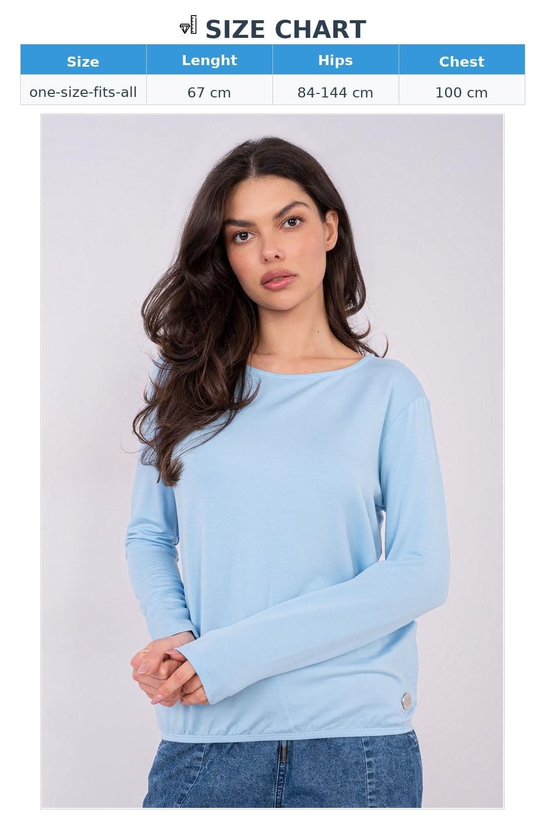 Love Lace Love Lace Women's Everyday Round Neck Micro Modal Blouse in Blue - 4