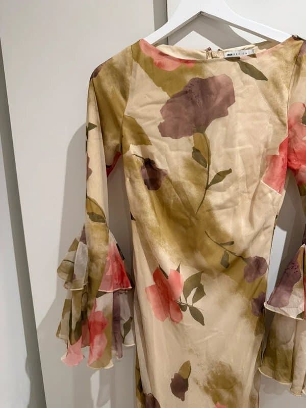 ASOS ASOS floral print long sleeve maxi dress with ruffles