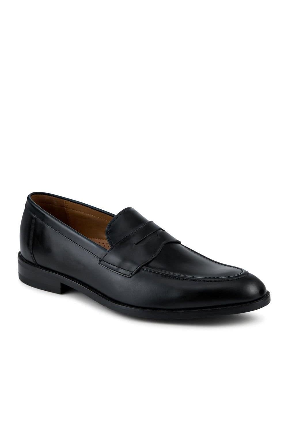 Jones Bootmaker Jones Bootmaker Men's Cabrino Leather Penny Loafers in Black