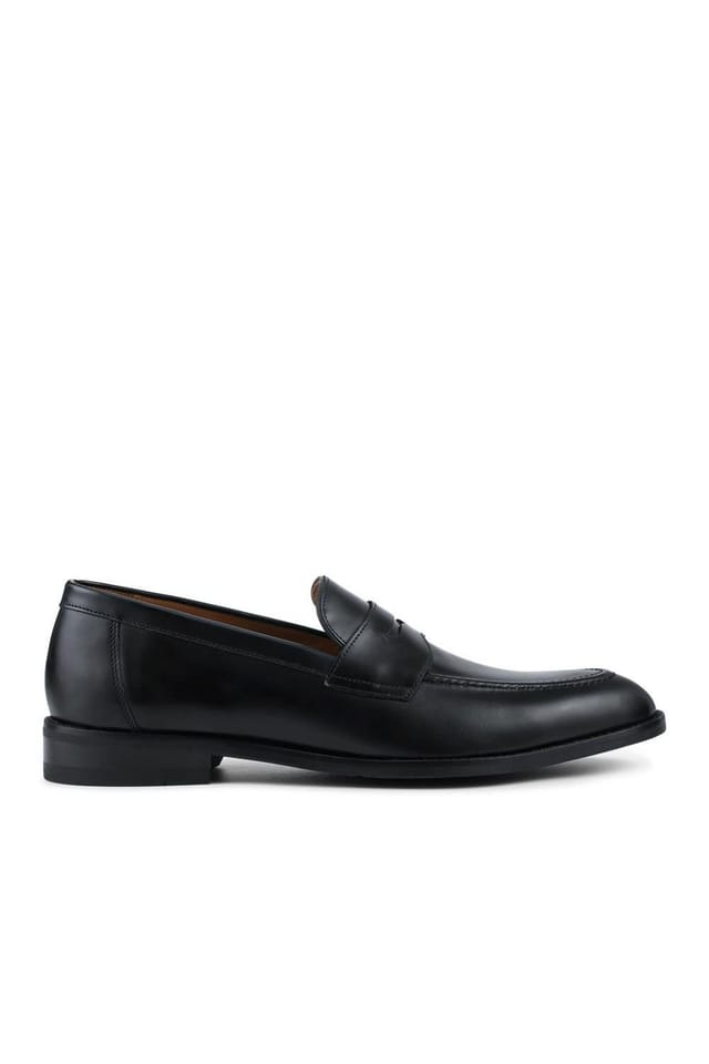 Jones Bootmaker Jones Bootmaker Men's Cabrino Leather Penny Loafers in Black - 2