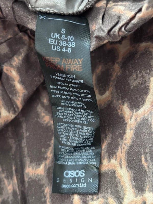 ASOS Design ASOS Design Leopard Tie Waist Trousers Size Small