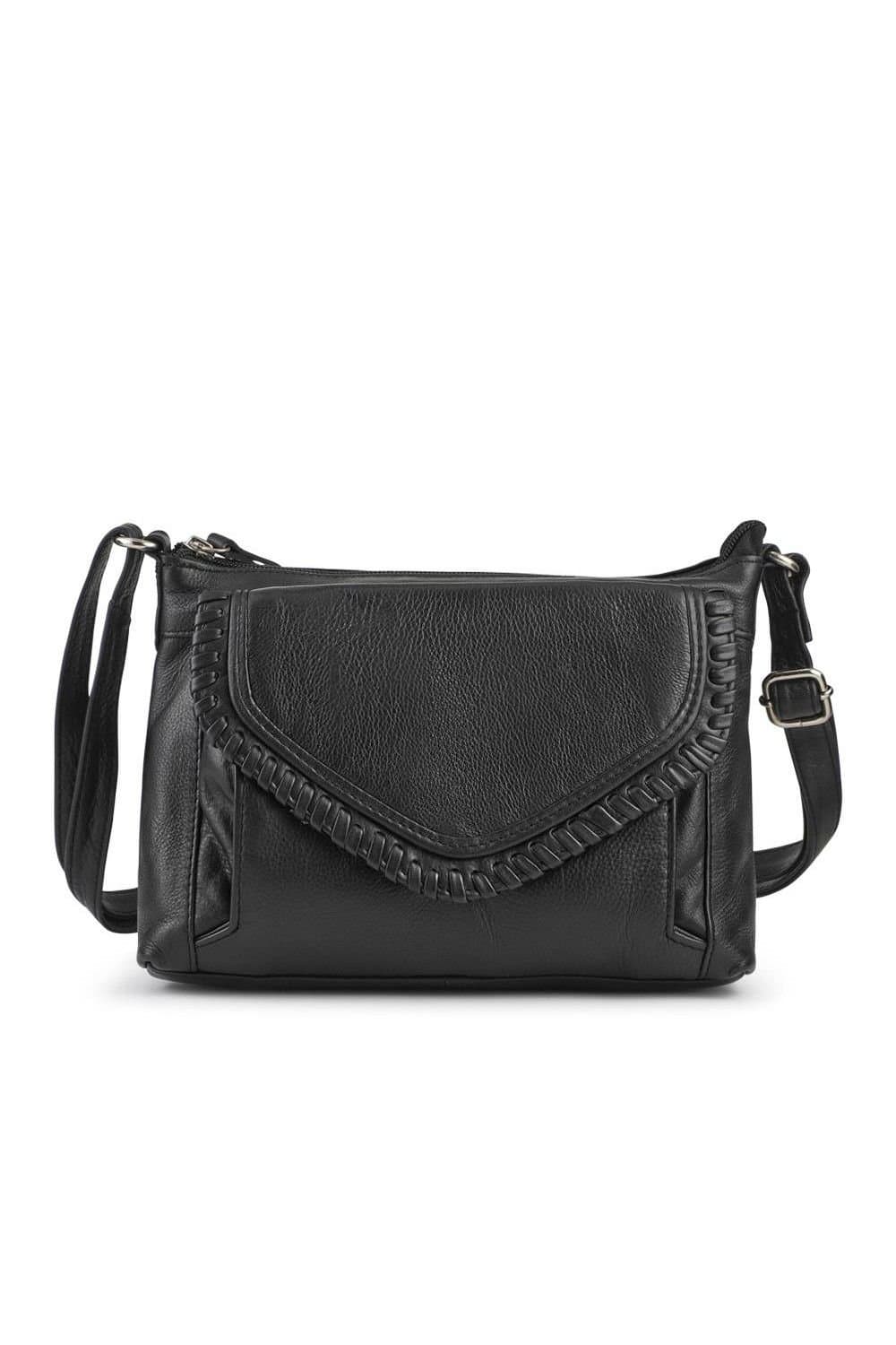 Pavers Pavers Black Leather Cross Body Bag