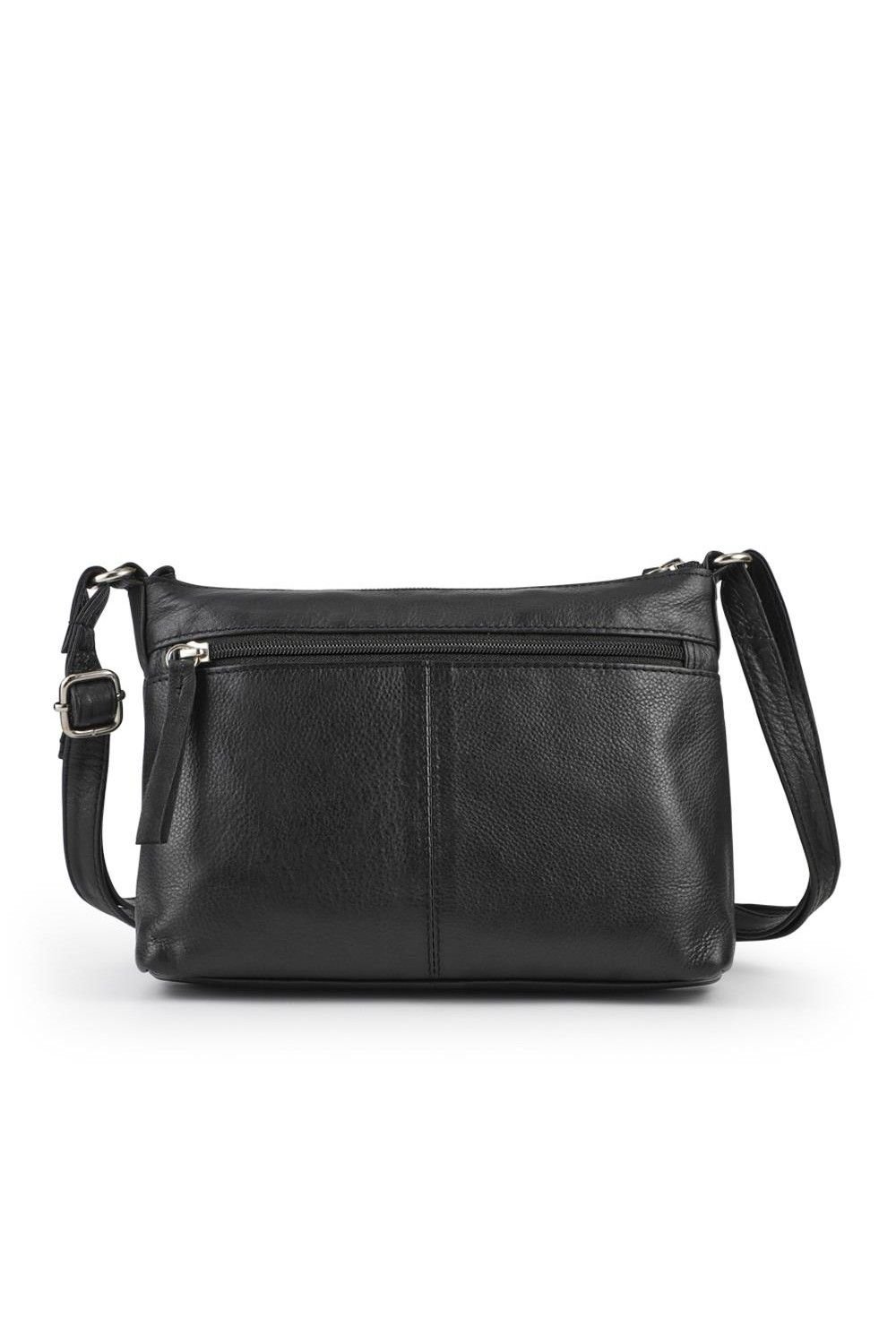 Pavers Pavers Women's Adjustable Leather Cross Body Bag in Black - 2
