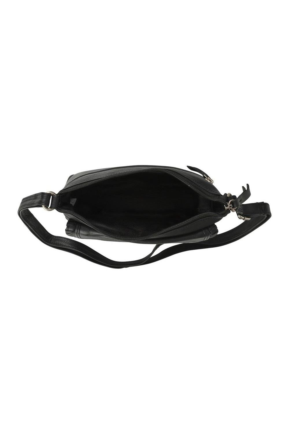 Pavers Pavers Women's Adjustable Leather Cross Body Bag in Black - 3