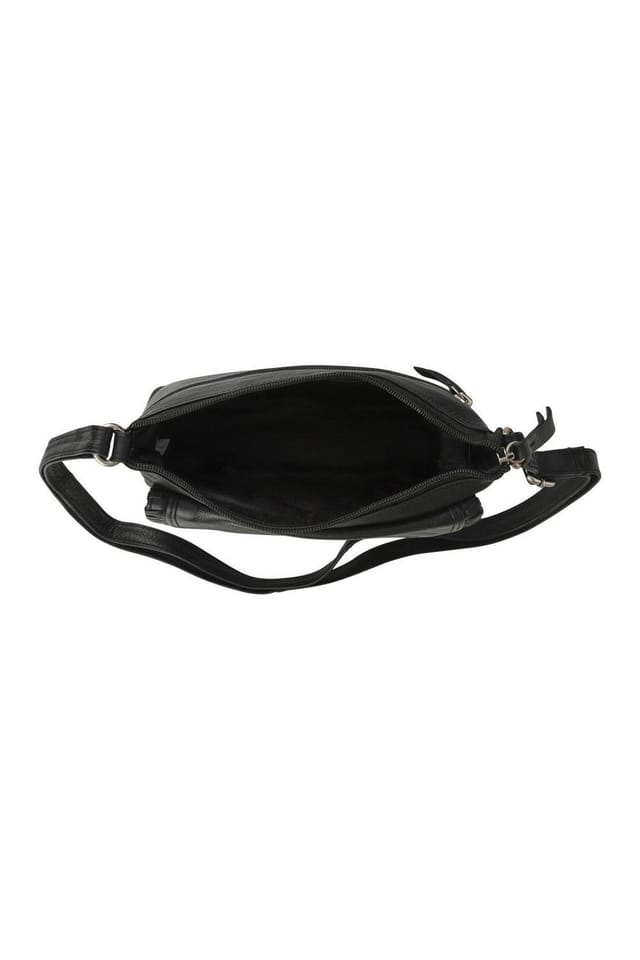 Pavers Pavers Women's Adjustable Leather Cross Body Bag in Black - 3