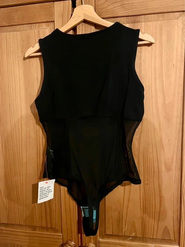ASOS Design 🔥 Black Mesh Corset Bodysuit - Size 12 (EU 40)