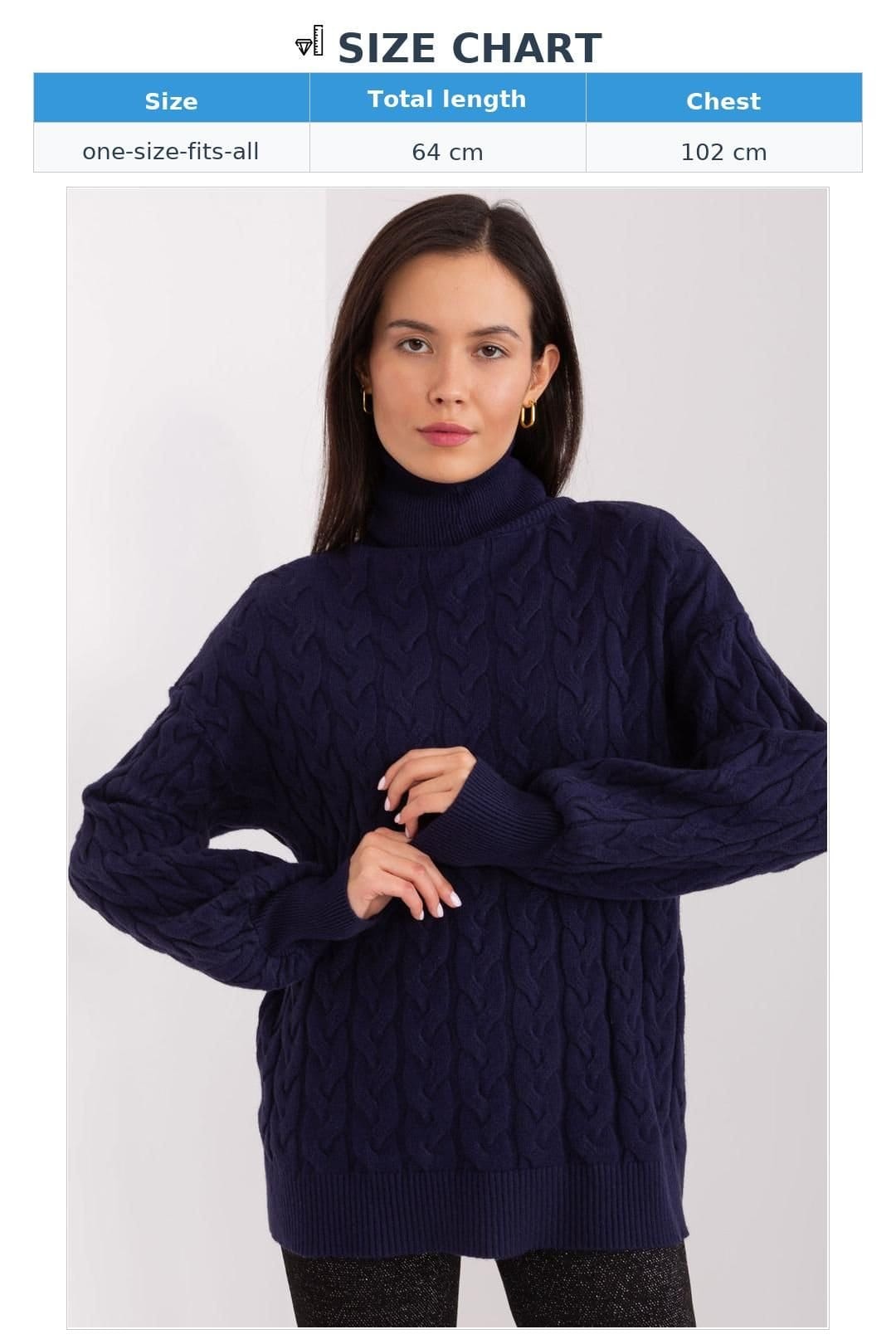 Love Lace Love Lace Women's Variegated Plaid Turtleneck Long Sleeve Sweater Style 188308 in Blue - 4